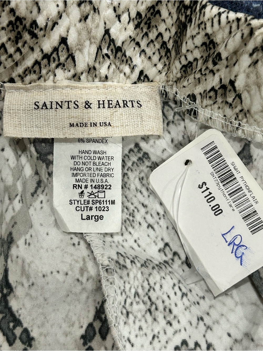 Snake Print Flared Pants - Cream/Black/Grey - Picture 4 of 5